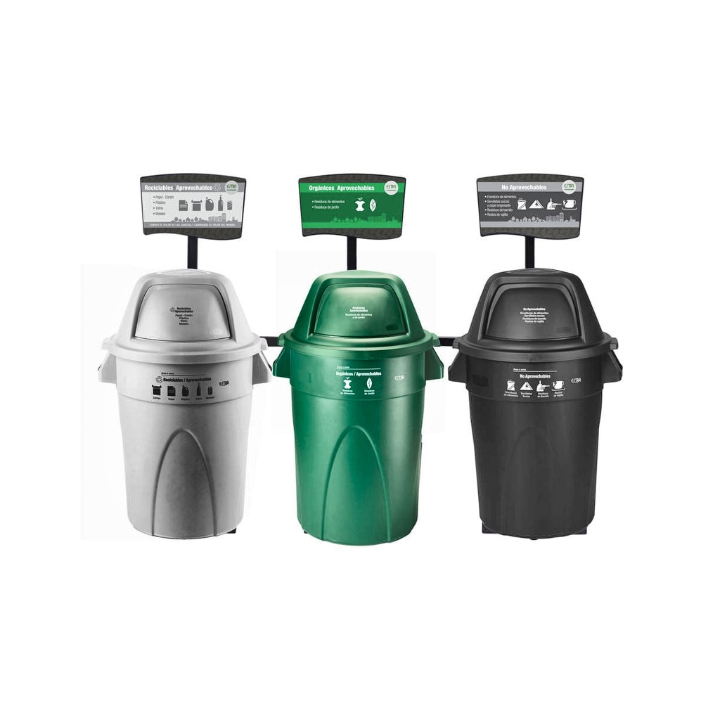 PUNTO ECOLOGICO 3 PTOS RECICLABLE APROVECHABLE-ORGANICO APROVECHABLE/NO APROVECHABLE 121 LT 4-1042756_EMP 1