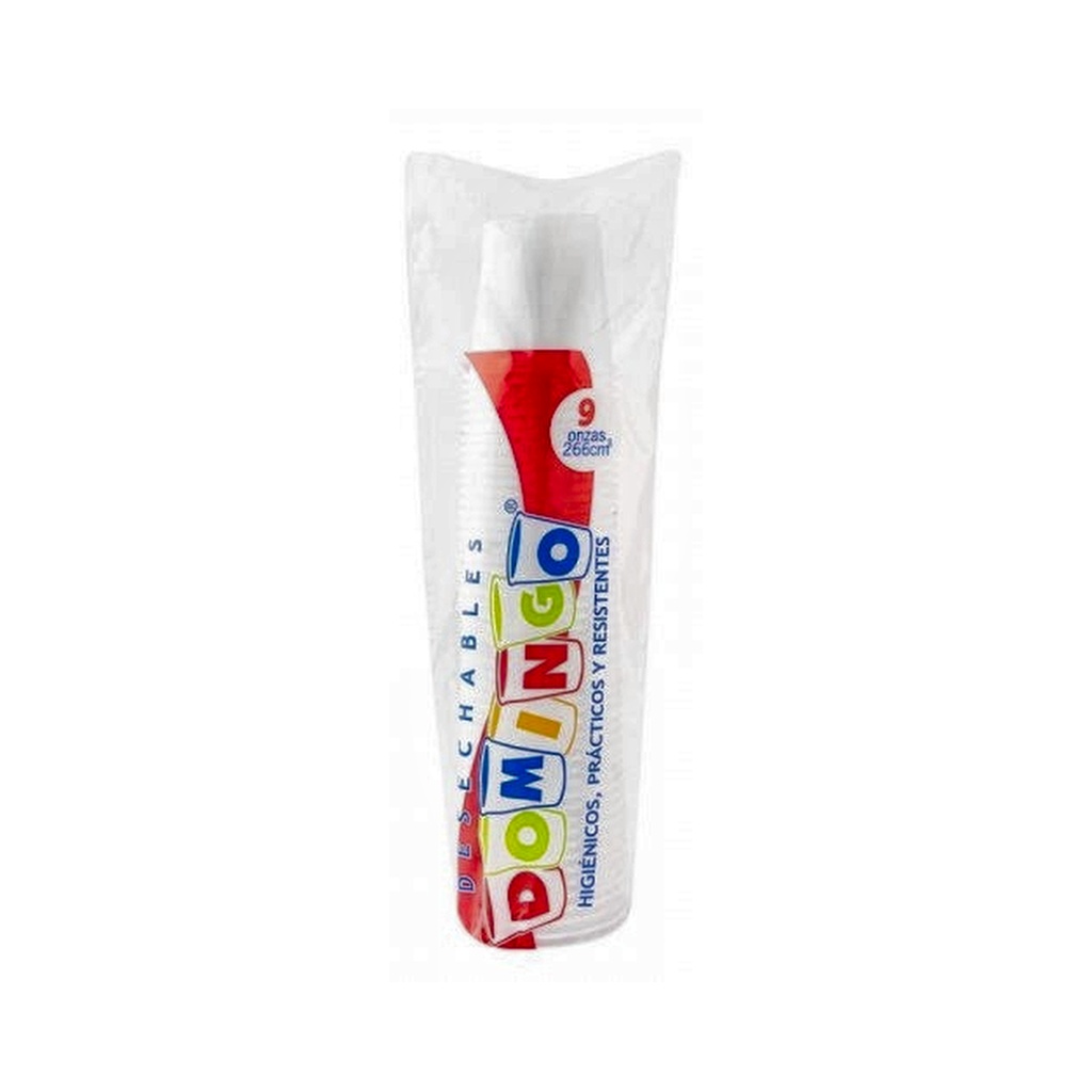 VASOS 9 OZ PAPEL BCO SIN IMP DOMINGO RLL X 40UND