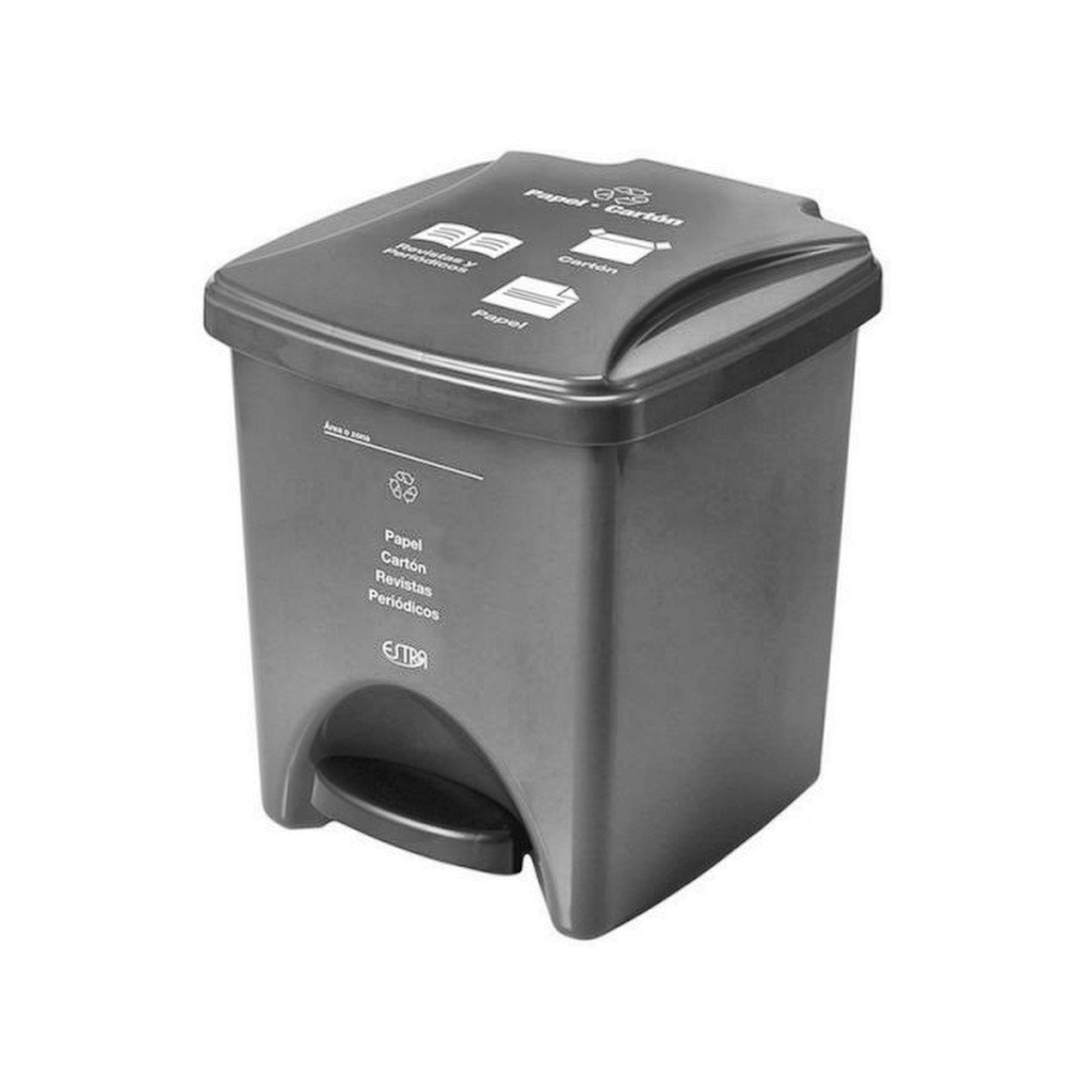 PAPELERA PEDAL ECO 20L GRIS-NEGRO PAPEL CARTON V3 EMP 8_4-1034577