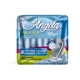 [2350104] TOALLA HIGIENICA DELGADA MALLA  ANGELA PAQ x 8 UNDS